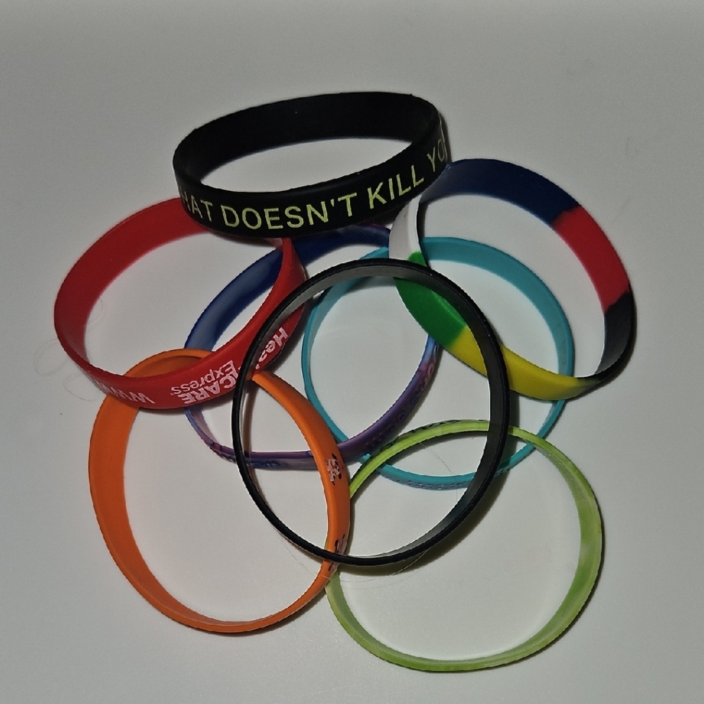 Colorful Silicone Wristbands Set
